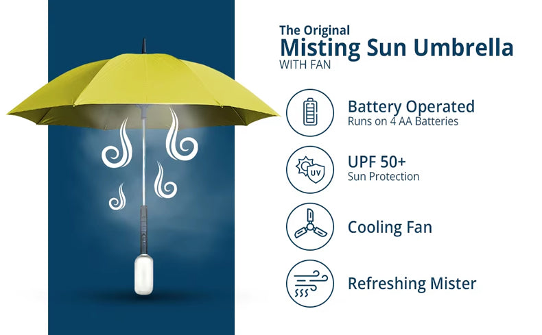 3 in 1 Sun Umbrella with Fan Misting