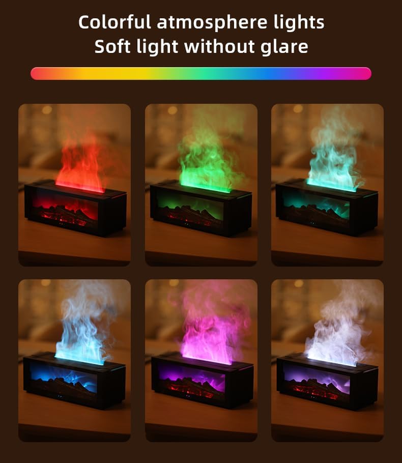 Fireplace simulation flame humidifier