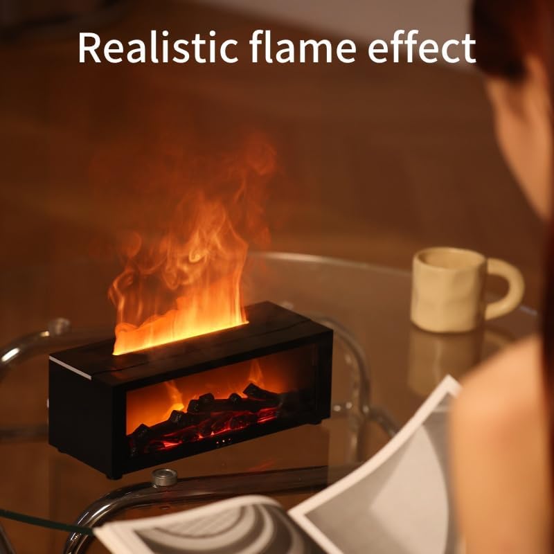 Fireplace simulation flame humidifier