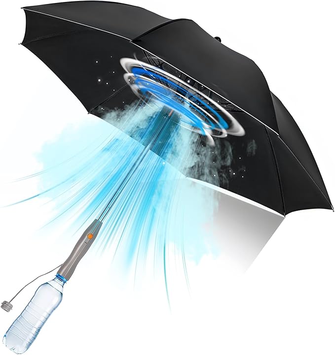 3 in 1 Sun Umbrella with Fan Misting