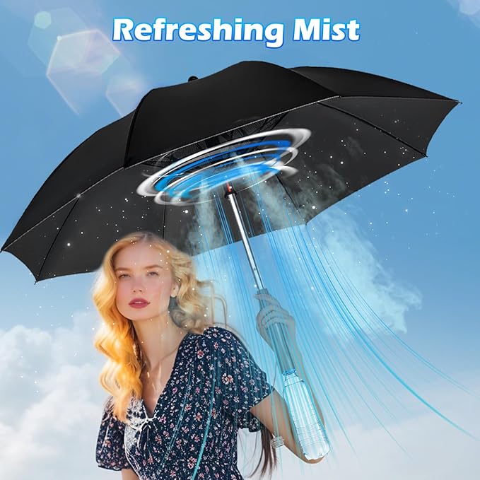 3 in 1 Sun Umbrella with Fan Misting