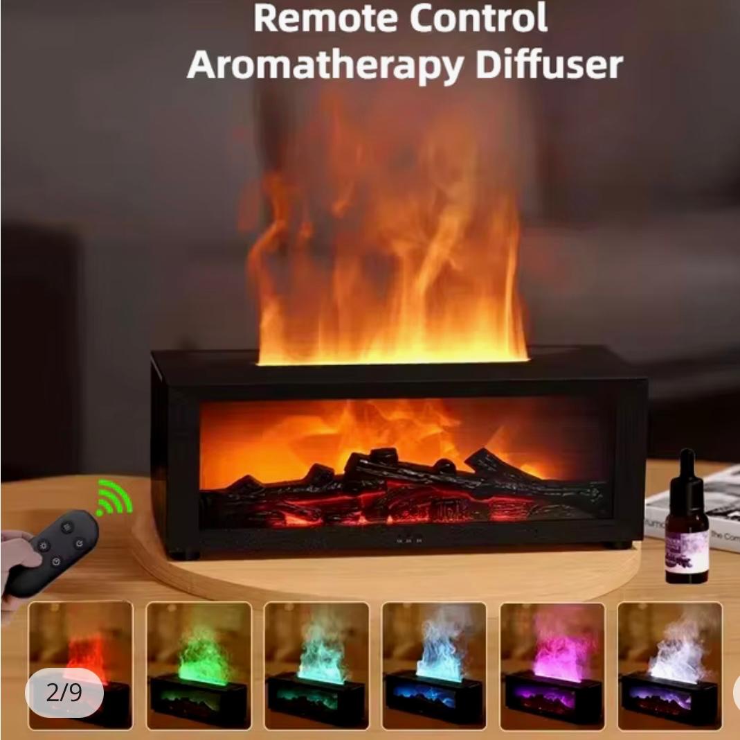 Fireplace simulation flame humidifier