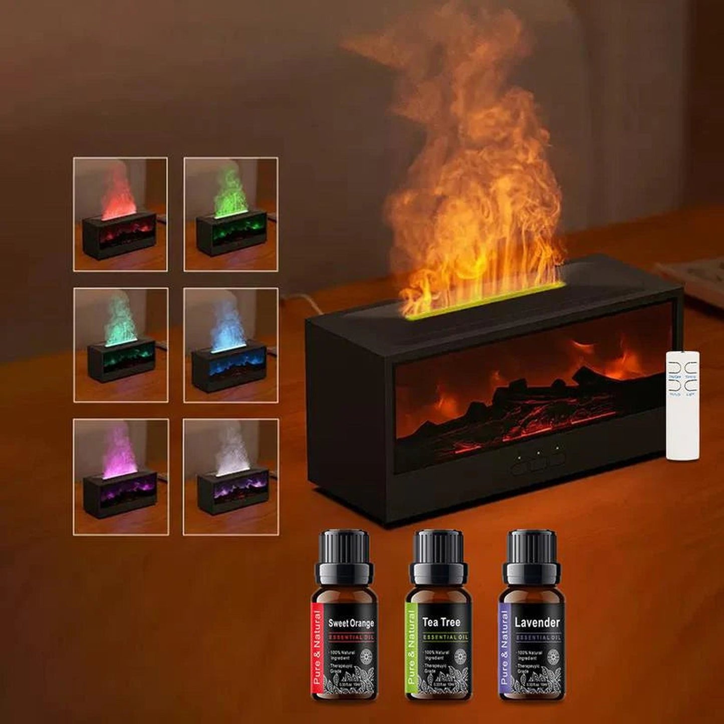 Fireplace simulation flame humidifier