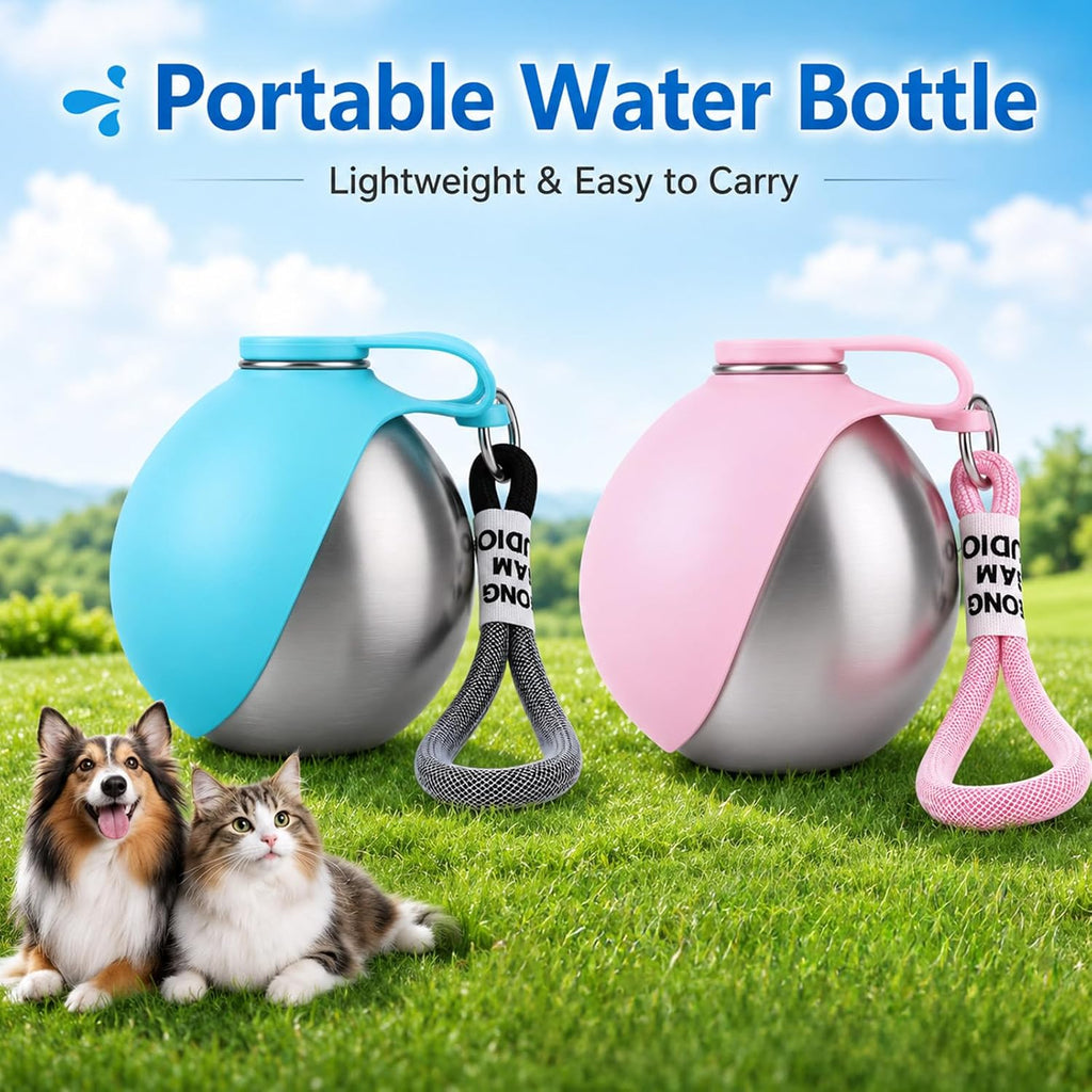 2-in-1 Portable Dog Water Bottle & Built-In Bowl