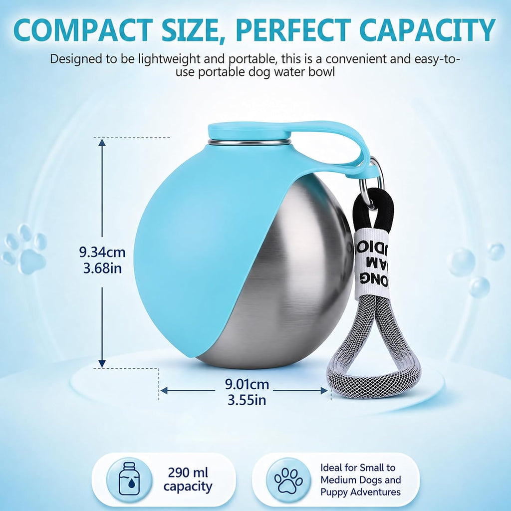 2-in-1 Portable Dog Water Bottle & Built-In Bowl