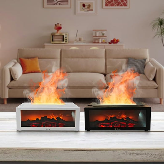 Fireplace simulation flame humidifier