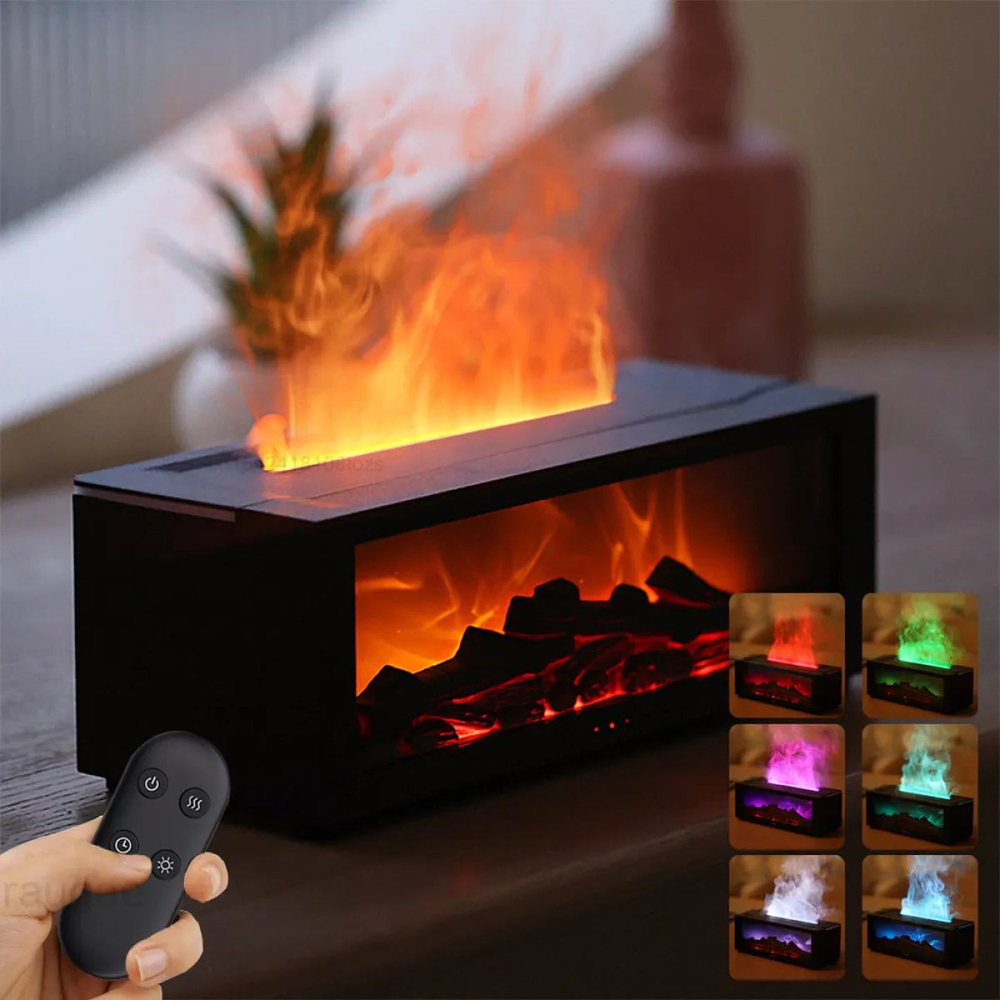 Fireplace simulation flame humidifier