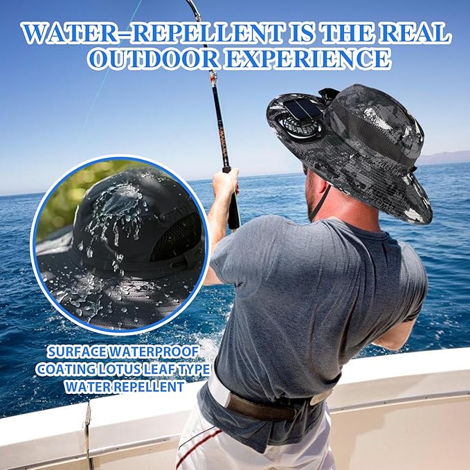 Outdoor Wide Brim Sun Hat With Solar Fan®
