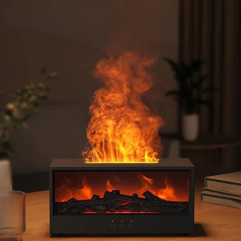 Fireplace simulation flame humidifier