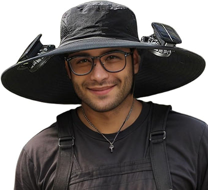 Outdoor Wide Brim Sun Hat With Solar Fan®