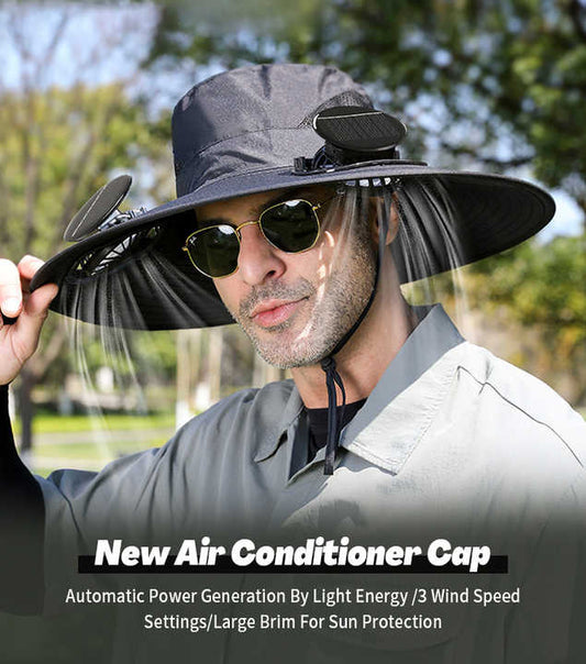 Outdoor Wide Brim Sun Hat With Solar Fan®