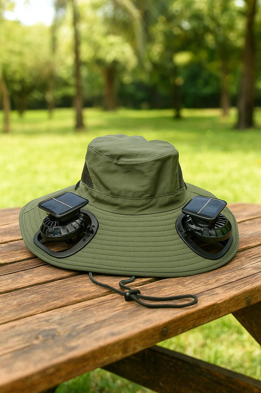 Outdoor Wide Brim Sun Hat With Solar Fan®