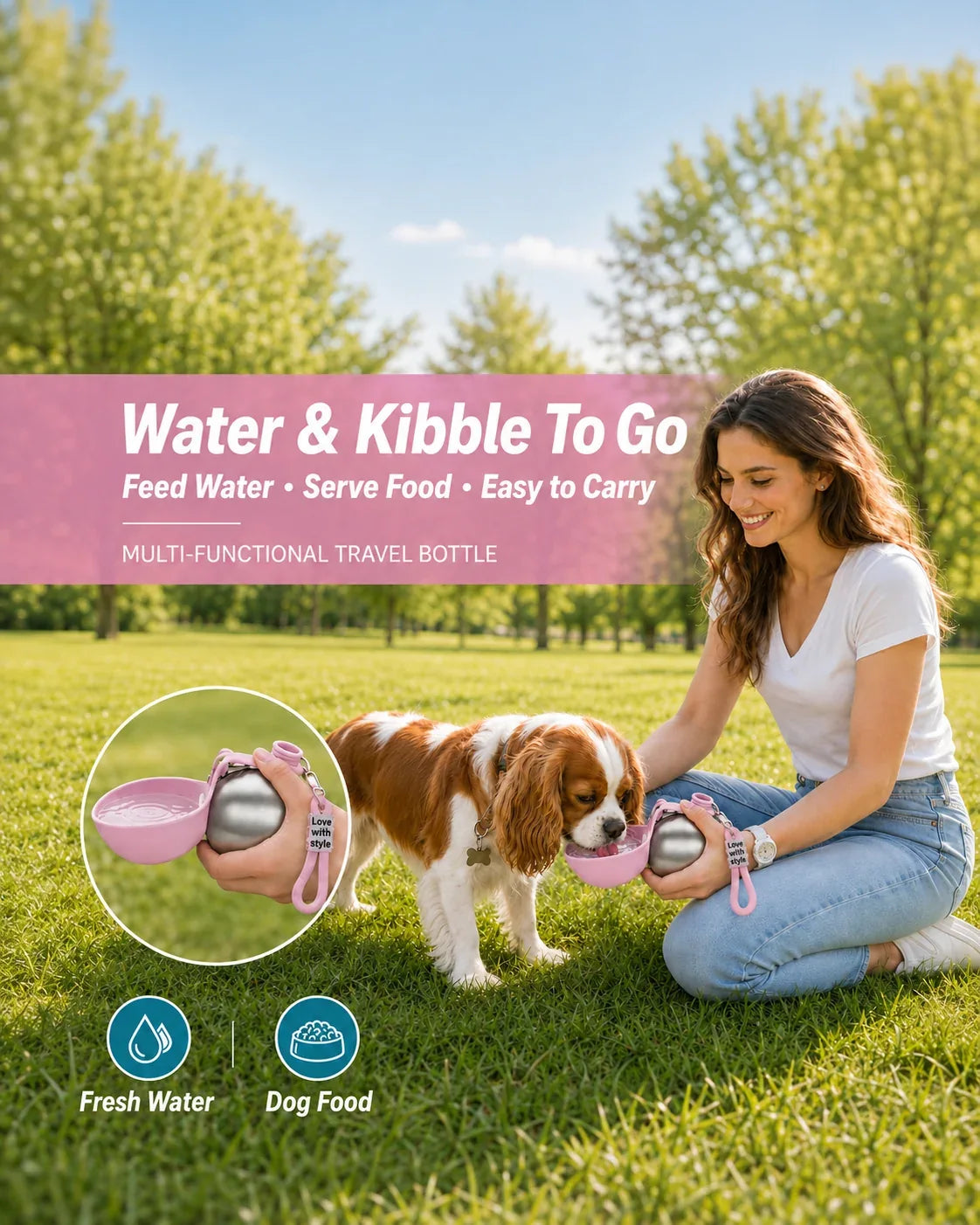 Nistoria™ Adventure Dog Bottle — 2-in-1 Bottle & Bowl